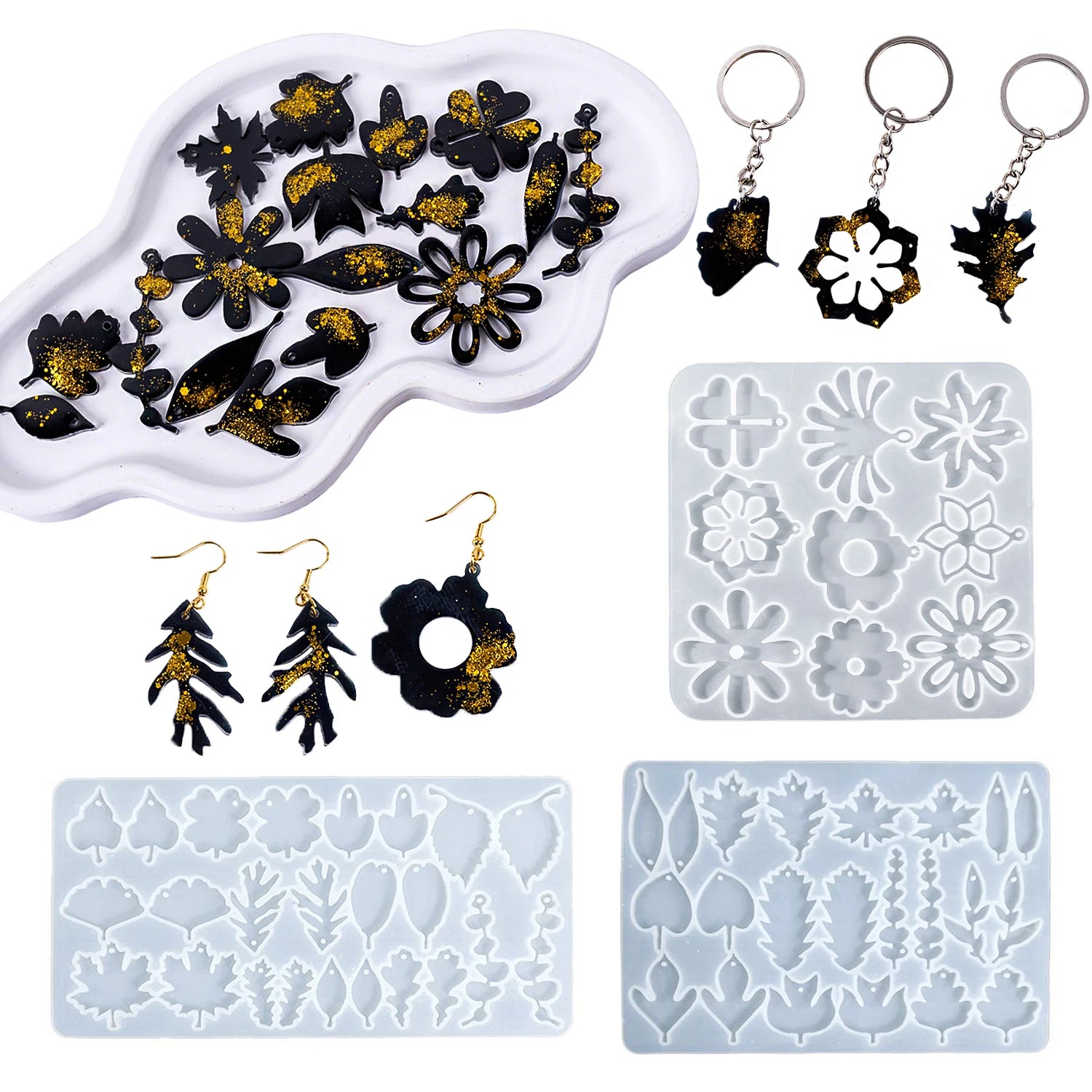 Flower Leaves Resin Earring Molds