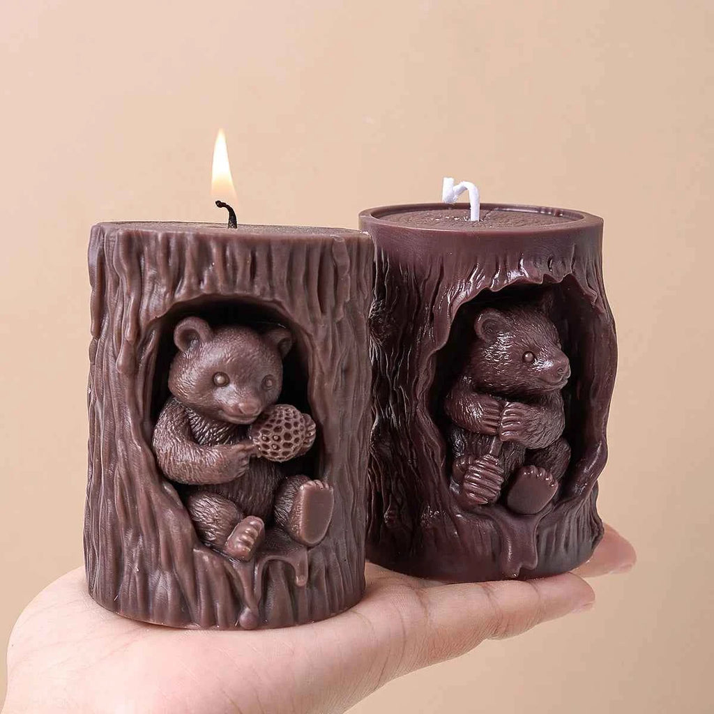 Relief Bear Silicone Candle Mold