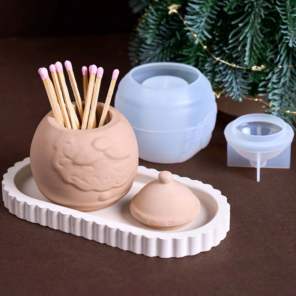 Santa Claus Storage Jar Silicone Mold Set