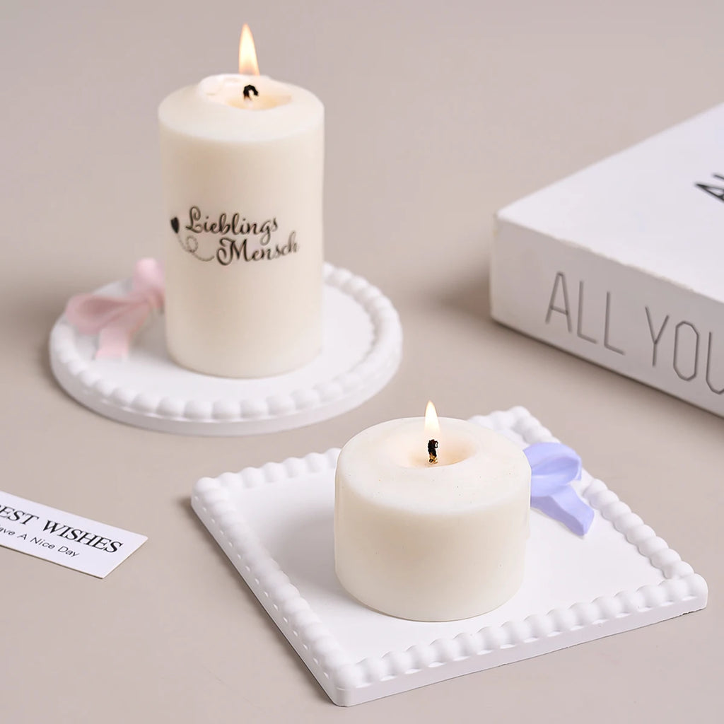 Square Round Bow Bubble Bead Coaster Silicone Mold