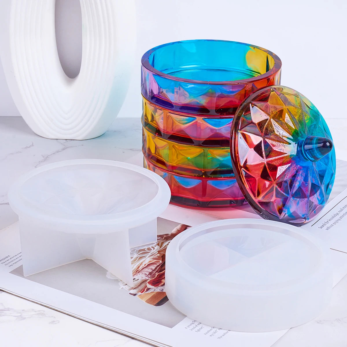 Rhombic Gem Cut Stacking Storage Silicone Mold