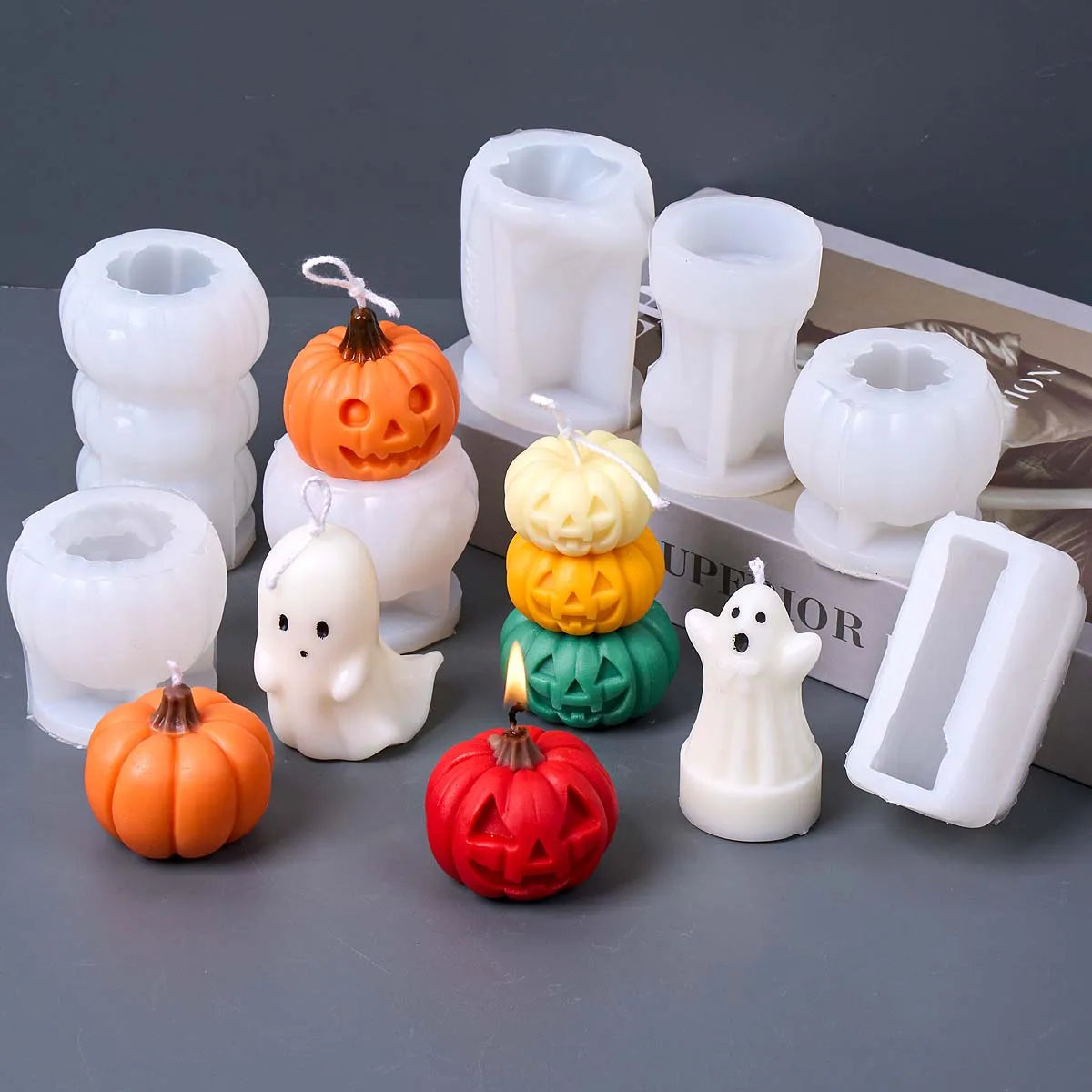 Sambra Halloween Silicone Candle Mold Set (7-Piece)