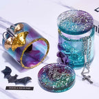 Mushroom Relief Candle Jar with Lid Silicone Mold Set