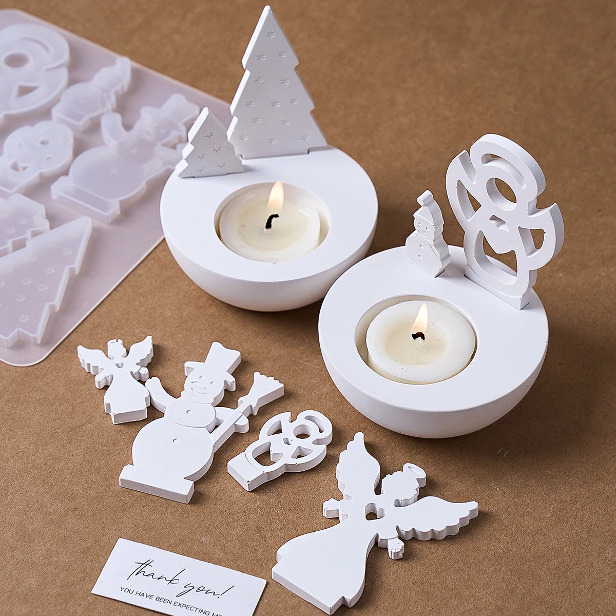 Angel Prayer Candle Holder Silicone Mold Set
