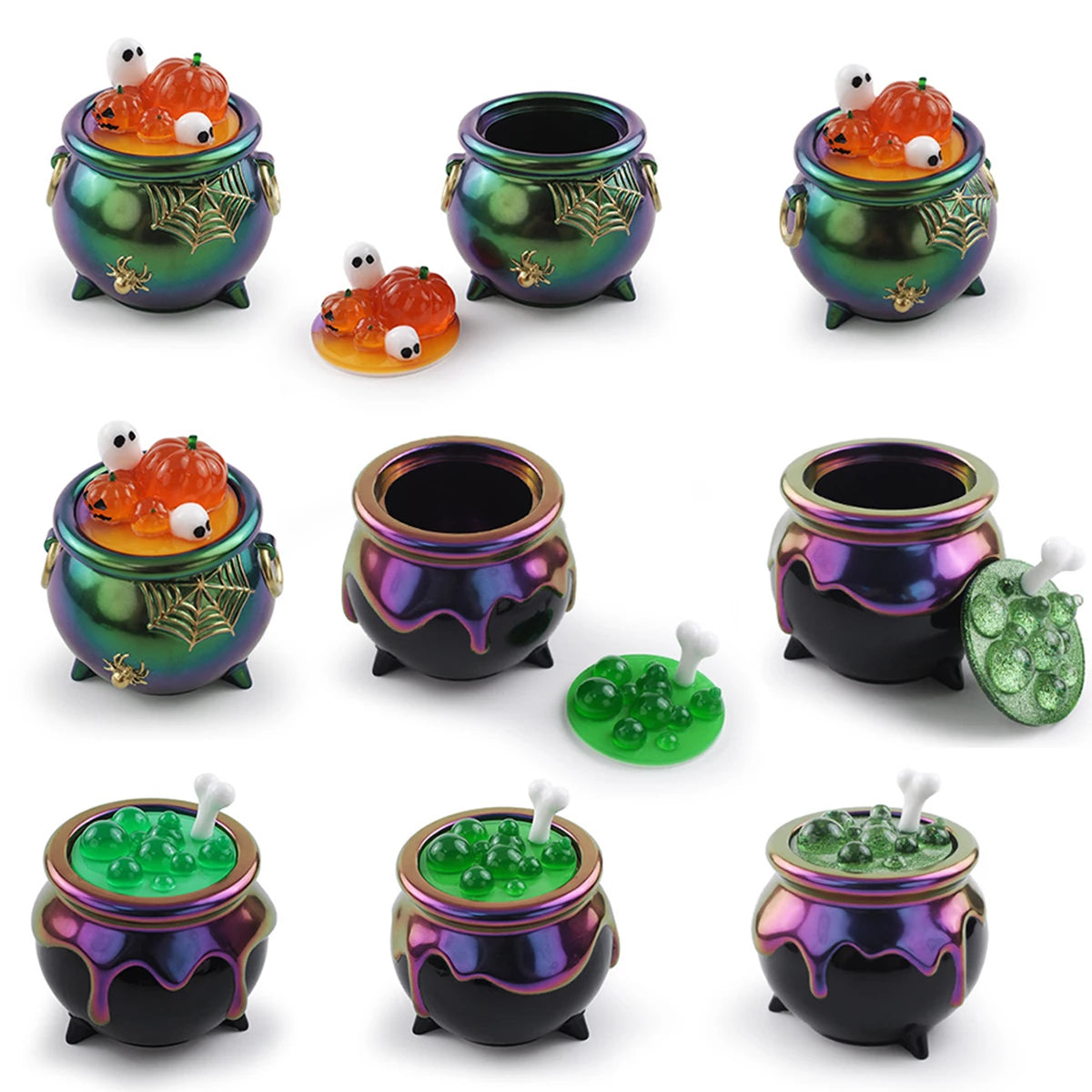 Halloween Cauldron Silicone Mold with Lid for Resin Crafts