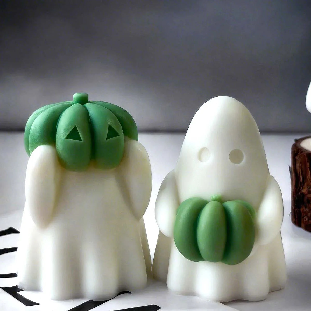3Pcs Pumpkin Ghost Silicone Candle Molds Set