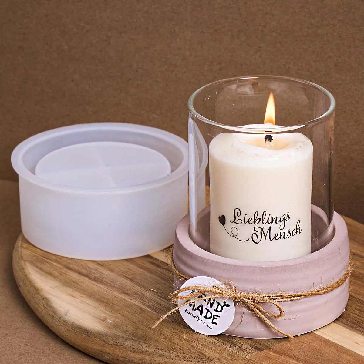 Textured Round Silicone Jar Mold