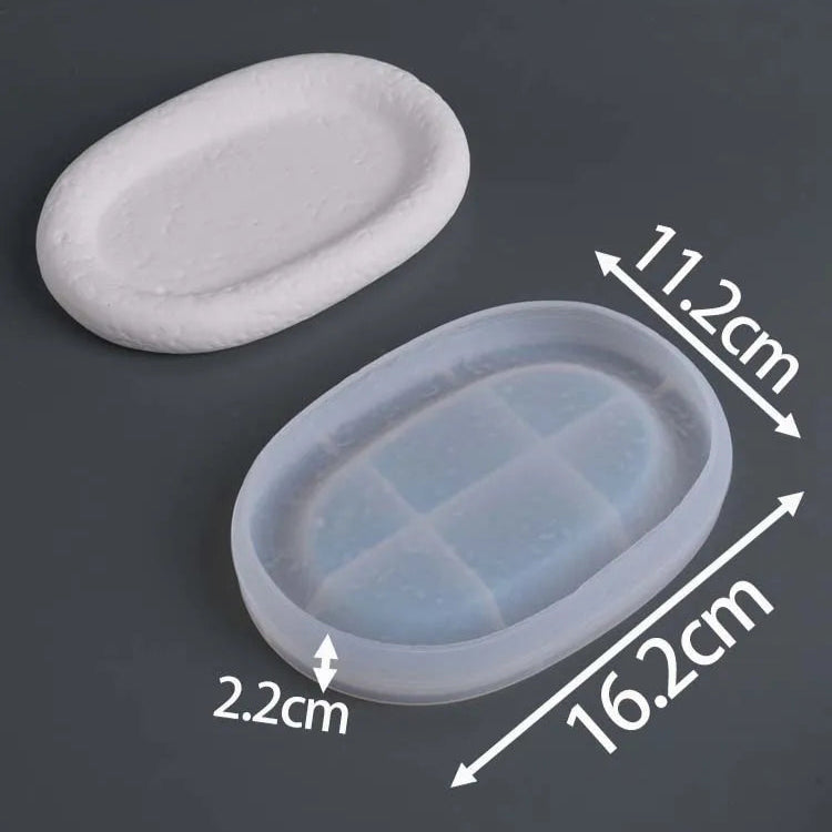 Lunar Rock Candle Cup Tray Silicone Mold.