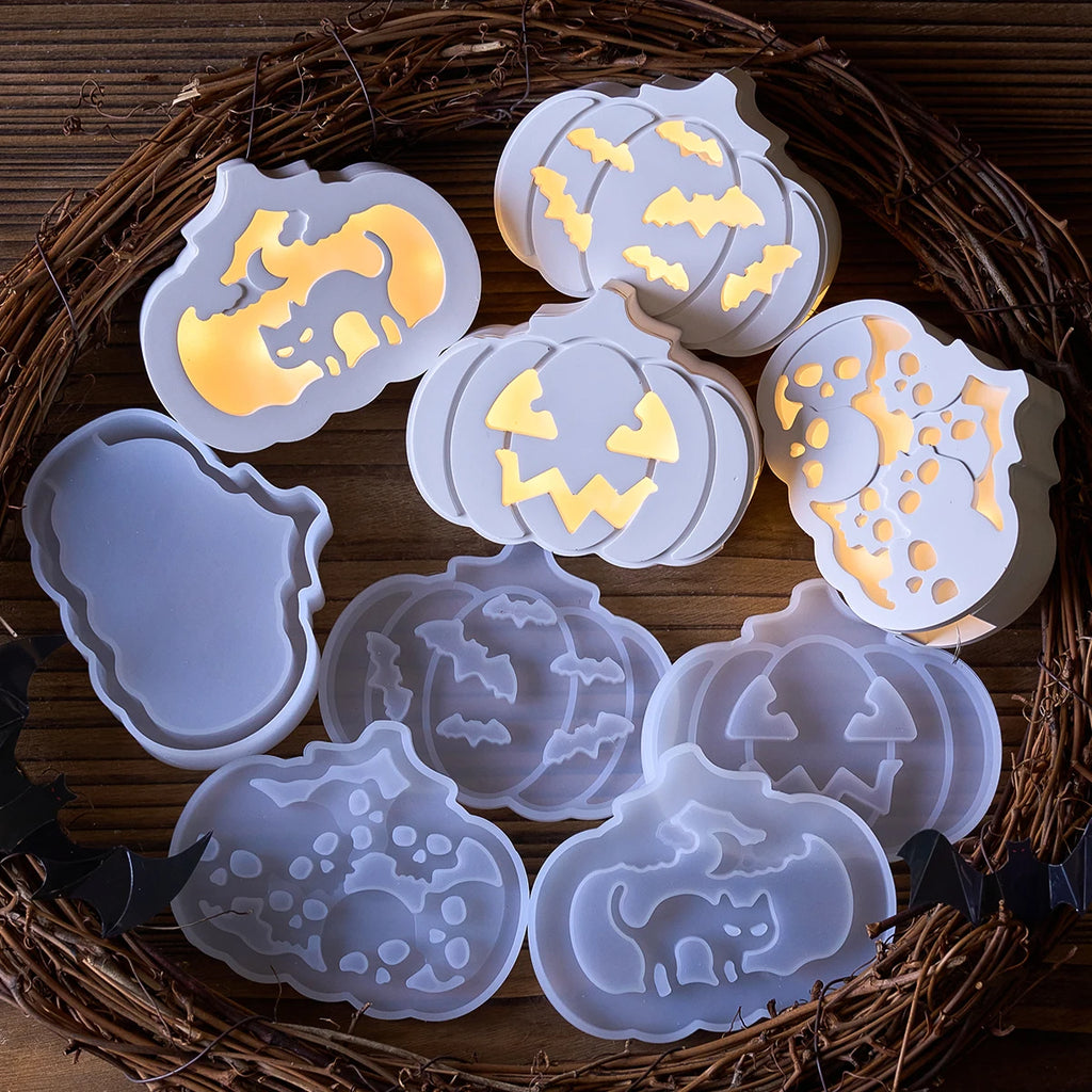 Halloween Pumpkin Silhouette Lamp Silicone Mold
