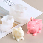 3D Sitting Bunny Silicone Candle Mold