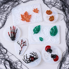 Halloween Silicone Mold Set (7pcs) – Skull, Hand, Pumpkin, Spider, Leaves