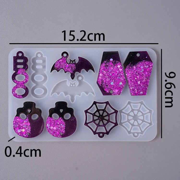 2Pcs Halloween Jewelry Silicone Mold Set