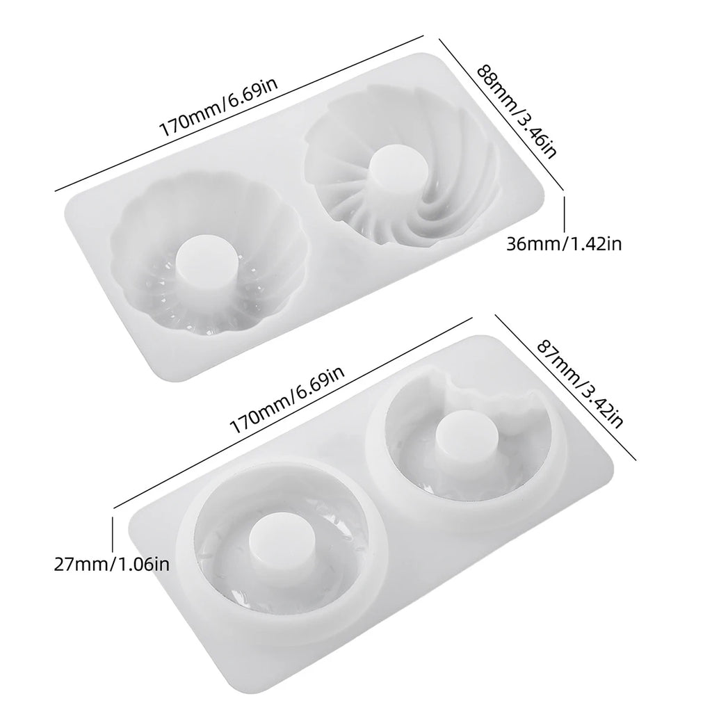 Pudding & Donut Candle Holder Silicone Mold Set