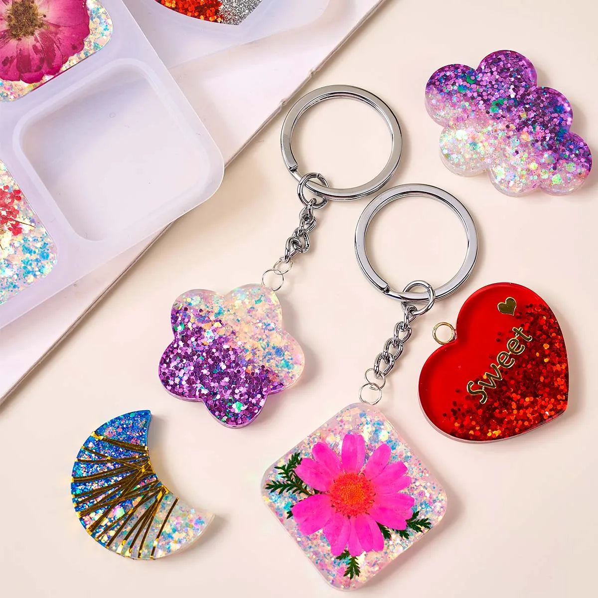 4 Cavities Pendant Silicone Molds.