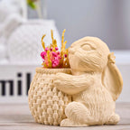 3D Bunny Basket Vase Silicone Mold