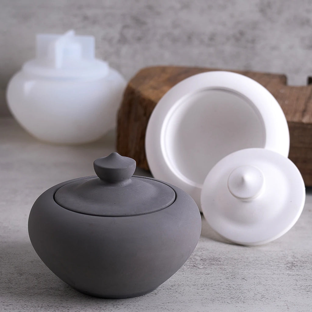 Teapot Jar with Lid Silicone Molds Set