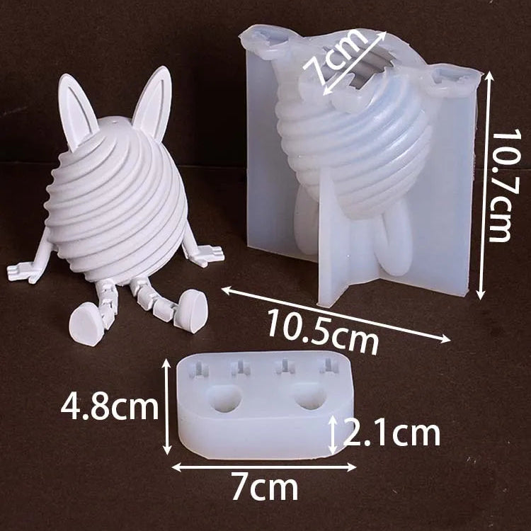 Nini and Nono - The Striped Bunny DIY Figure Silicone Molds Set