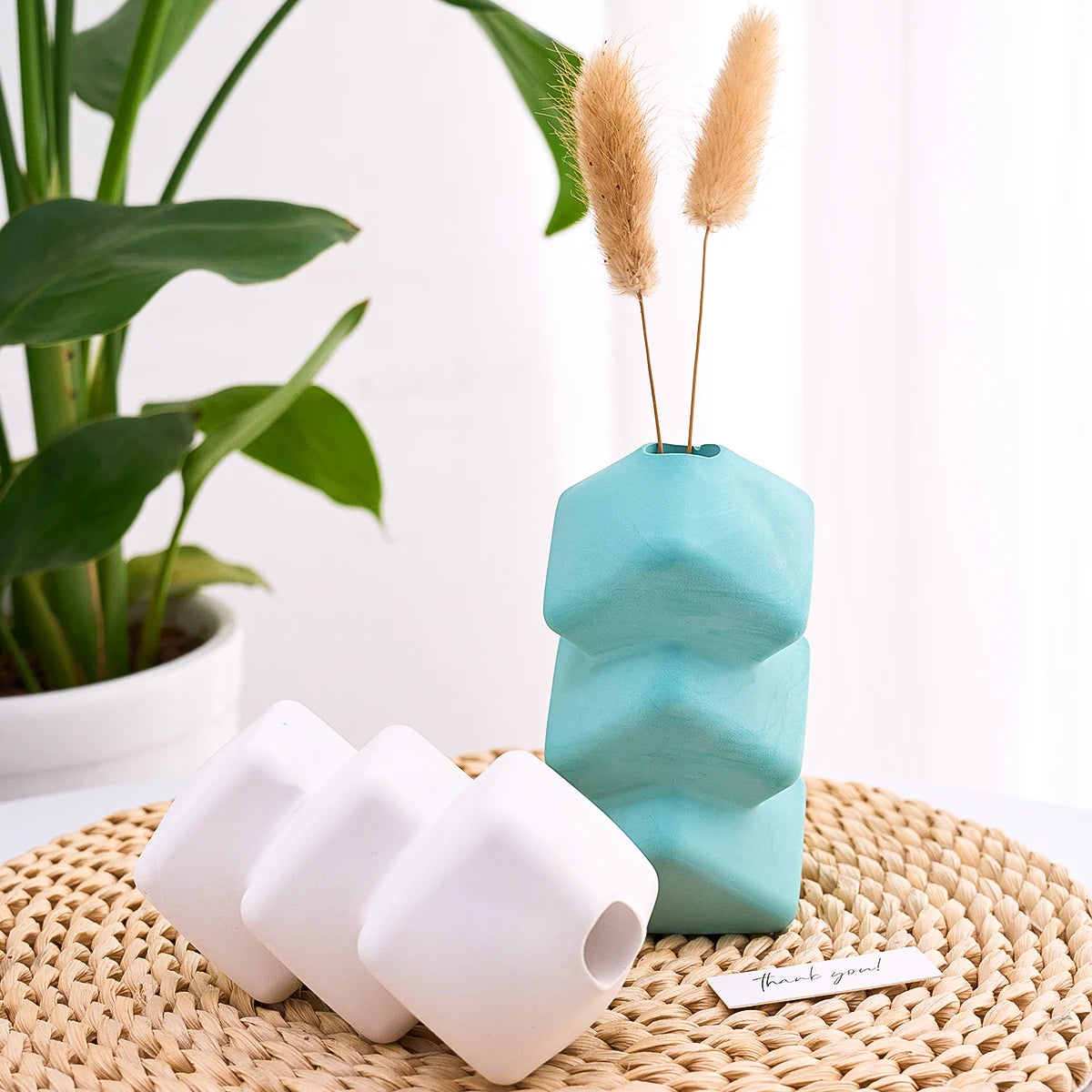 Oblique Square Vase Silicone Mold.