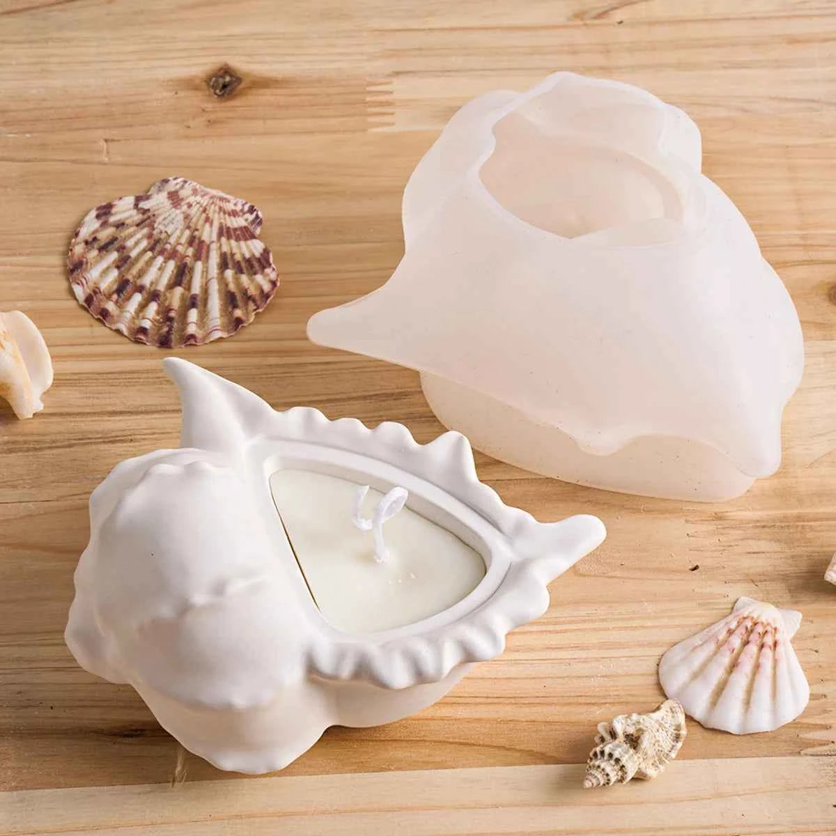 Marea Conch Shell Candle Vessel Silicone Mold