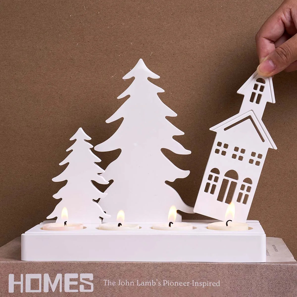 Christmas Tree & House Candle Holder Silicone Mold Set (7 pcs)
