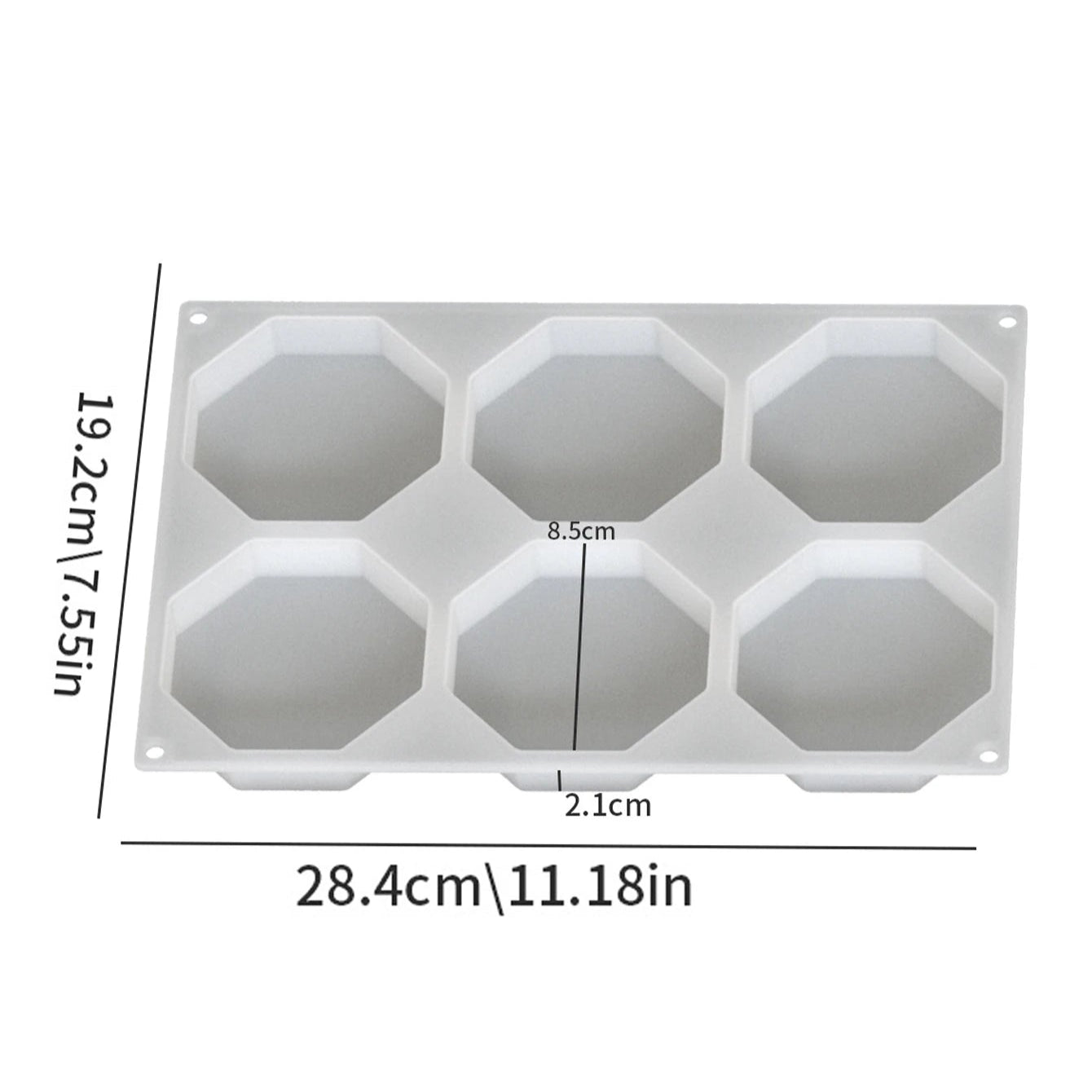 6 Cavity Deep Pour Geometric Silicone Resin Mold