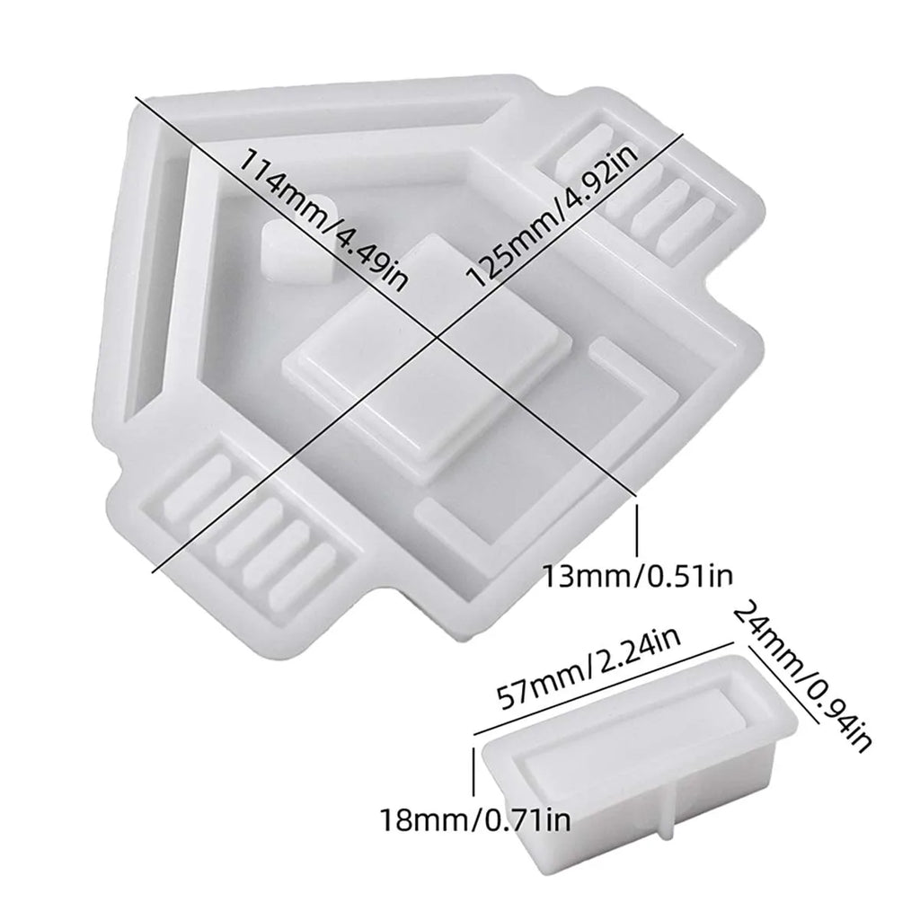 House Window Flower Box Silicone Mold Set for Resin or Plaster Crafts