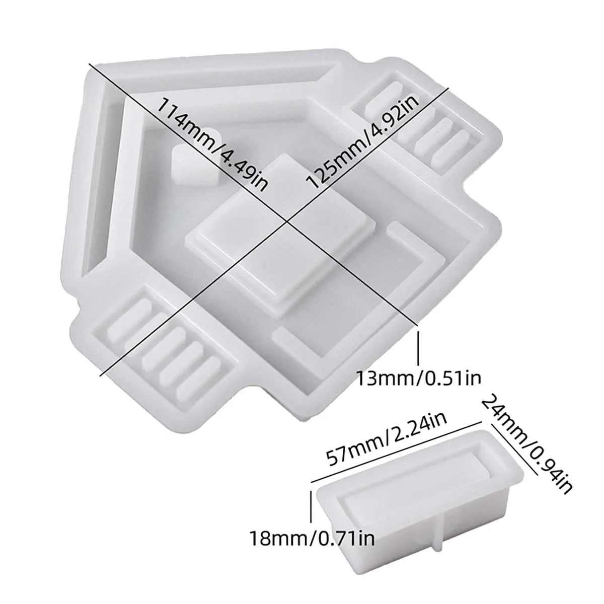 House Window Flower Box Silicone Mold Set for Resin or Plaster Crafts