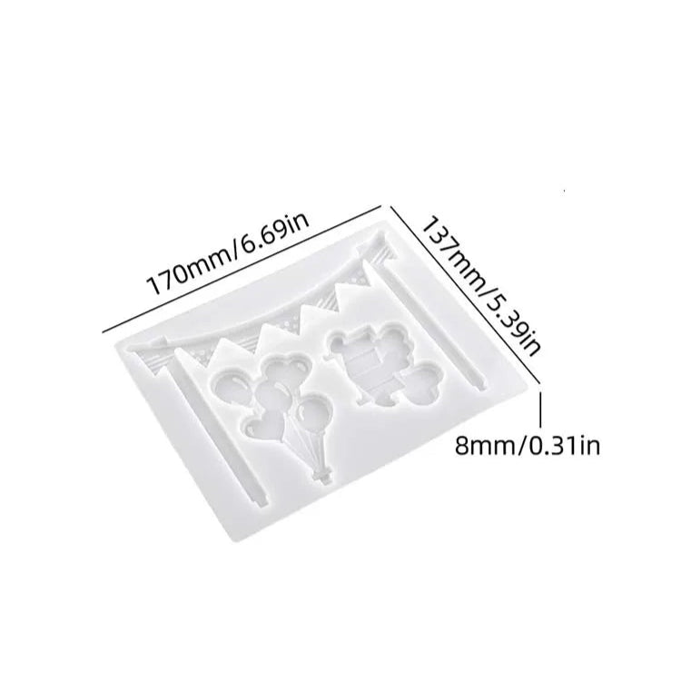 Bear Birthday Candle Holder Silicone Mold Kit