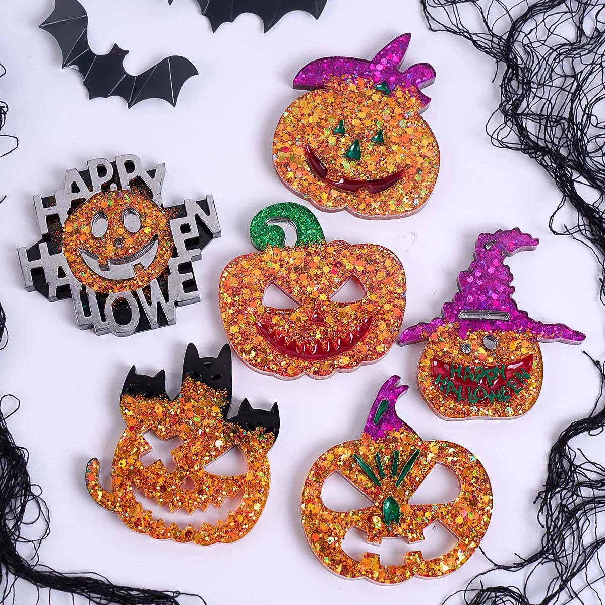 6 in 1 Halloween Pumpkin Silicone Resin Mold