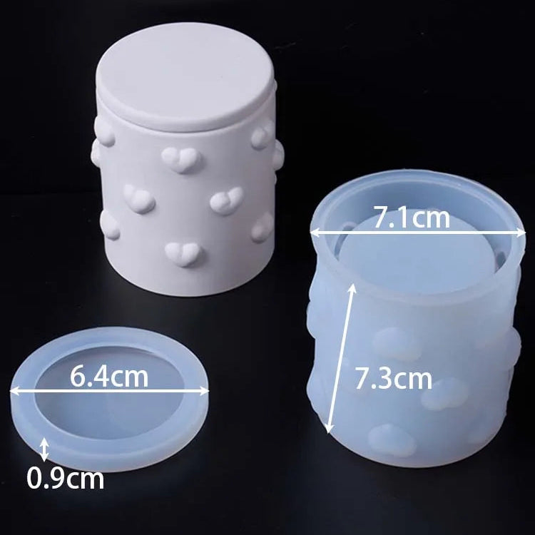 Heartloom Candle Jar with Lid Silicone Mold Set