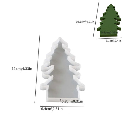Christmas Tree & House Candle Holder Silicone Mold Set (7 pcs)