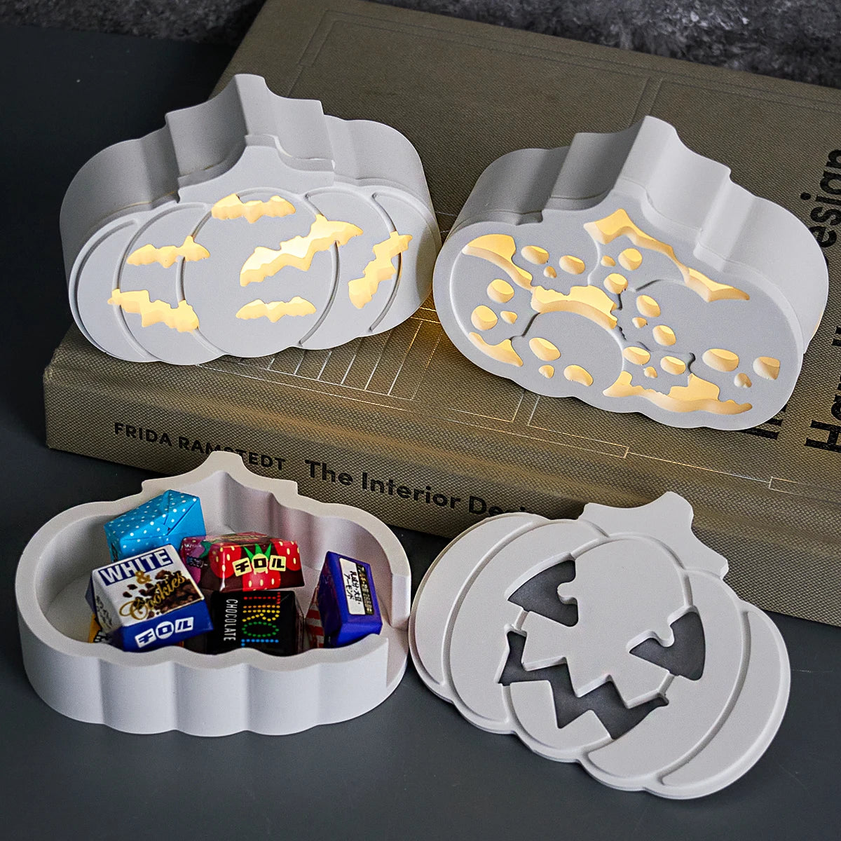 Halloween Pumpkin Silhouette Lamp Silicone Mold