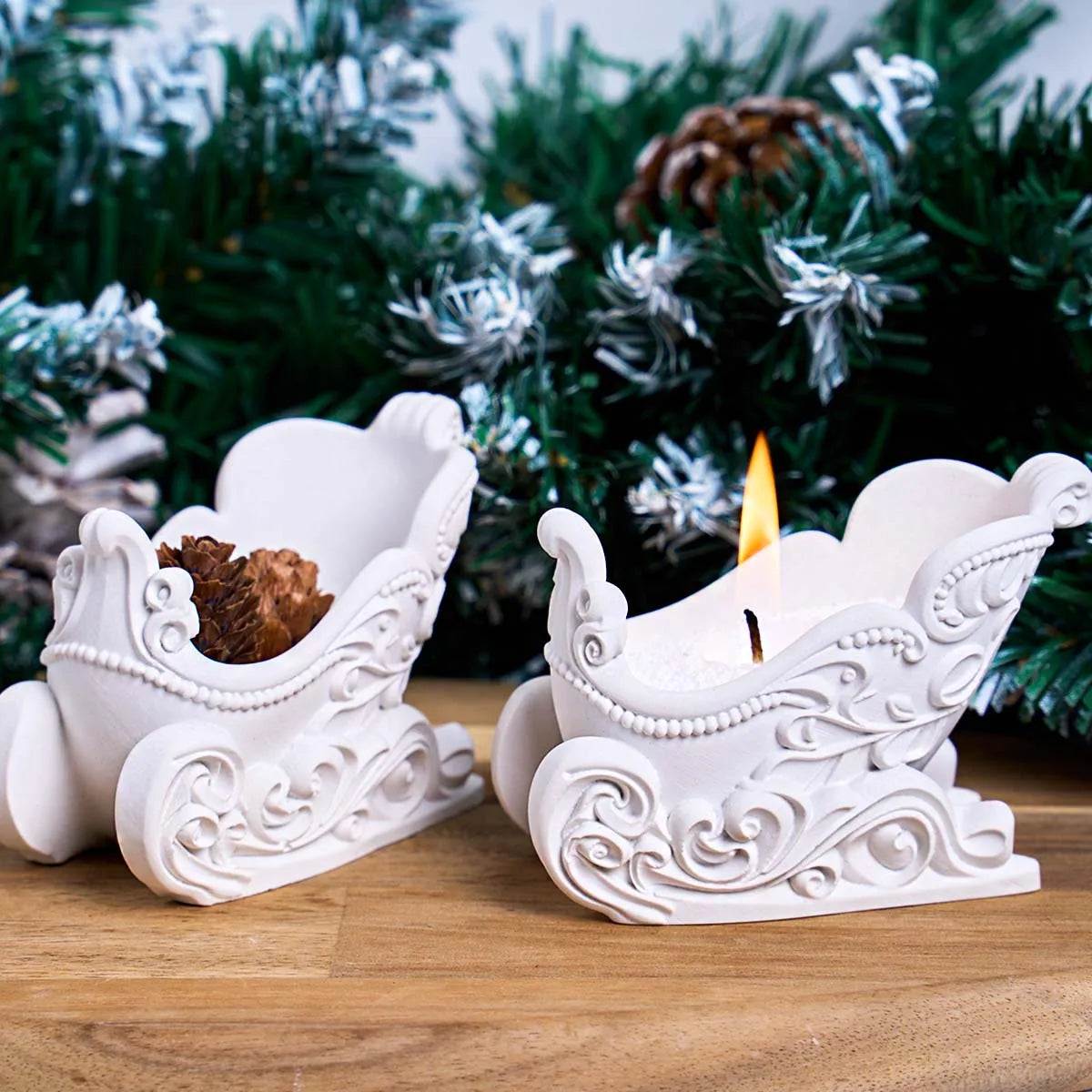 Christmas Sleigh Candle Jar Silicone Mold