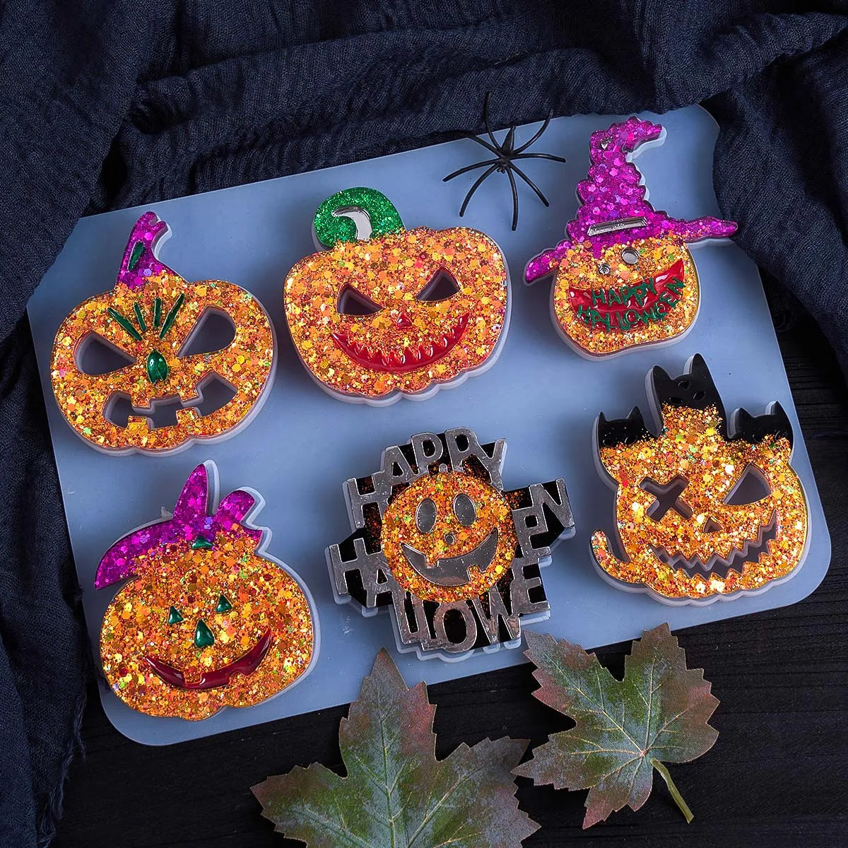 6 in 1 Halloween Pumpkin Silicone Resin Mold