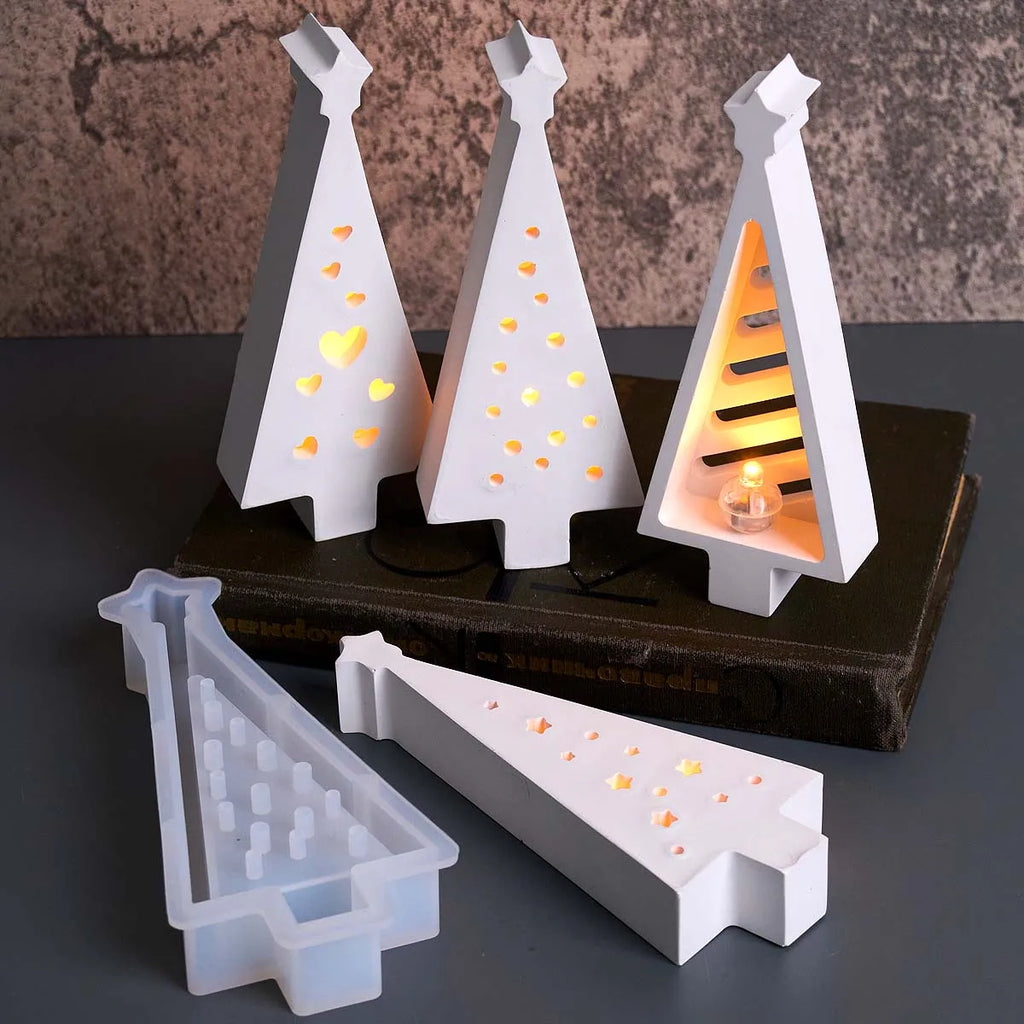 Hollow Christmas Tree Silhouette Lamp Silicone Mold