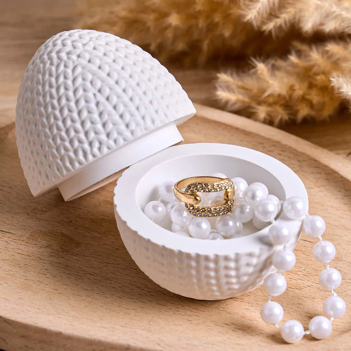 Woven Egg Candle Jar Mold