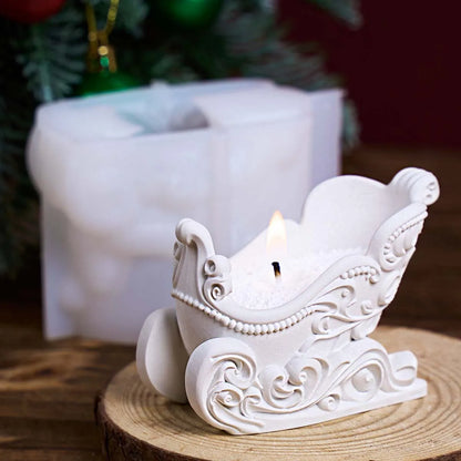 Christmas Sleigh Candle Jar Silicone Mold