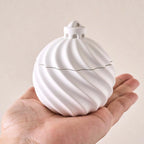 Twisted Ribbed Round Candle Jar Mold with Lid