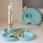 Rough Edge Tray with Candle Holder Silicone Mold