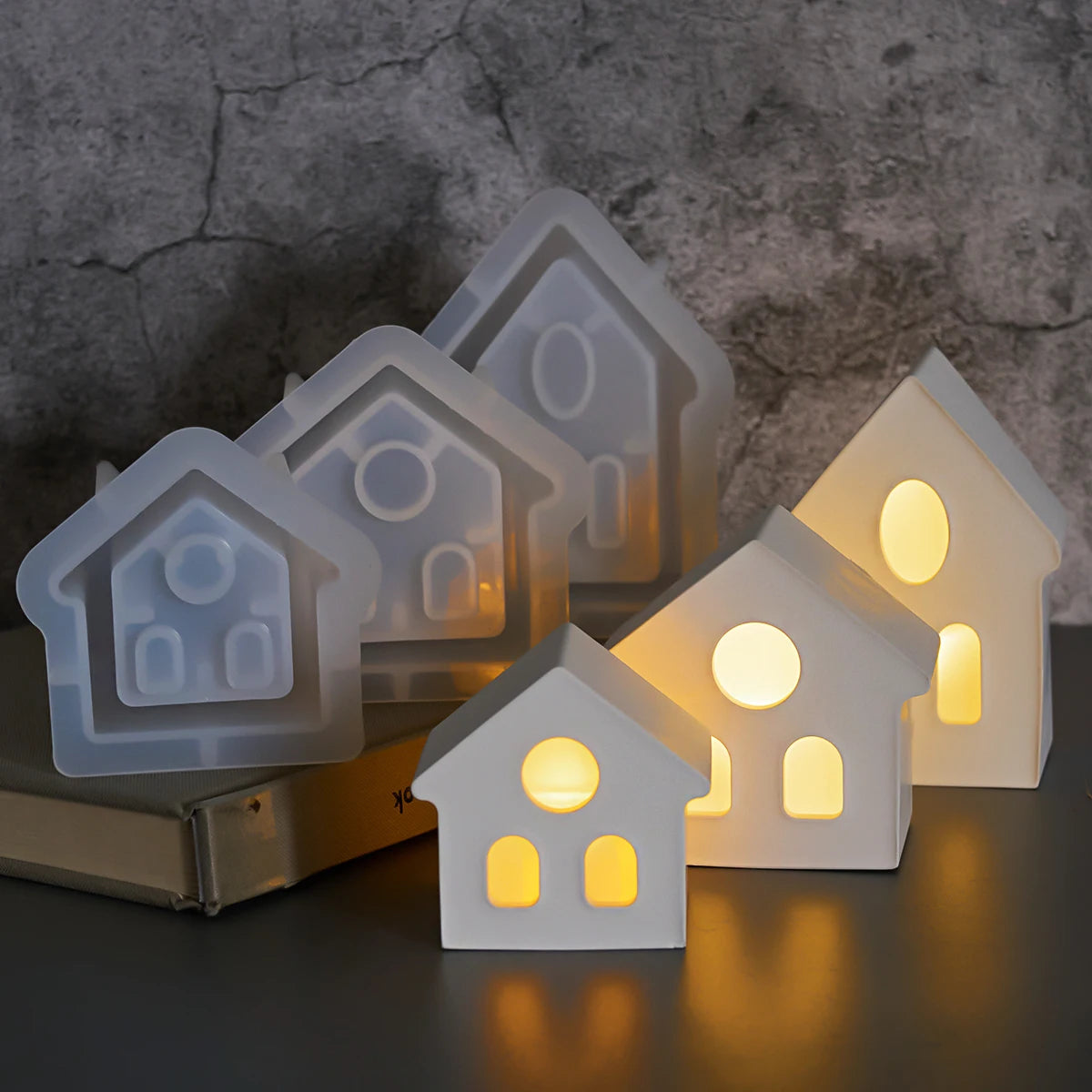 House Shape Candle Holder Silicone Mold.
