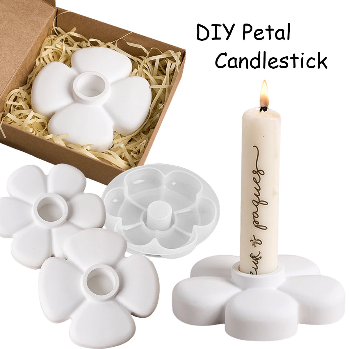 3Pcs Petal Candle Holder Silicone Mold Set.
