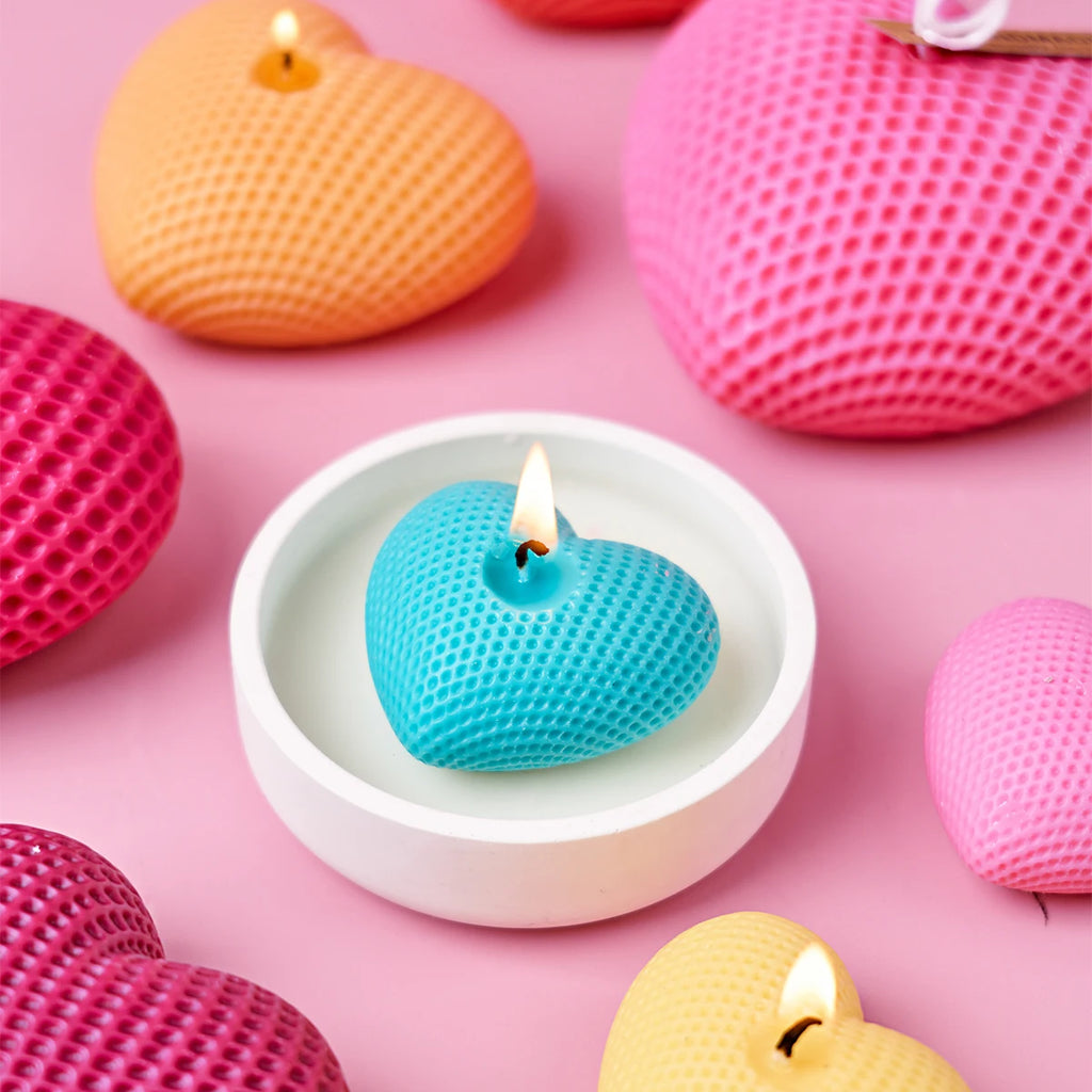 Lumea Woven Silicone Heart Candle Mold