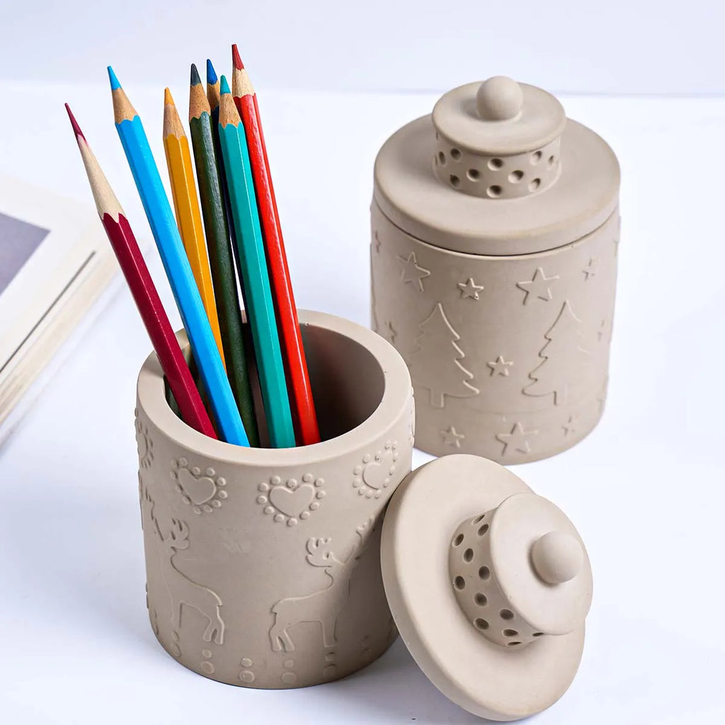 Christmas Embossed Jar Silicone Mold with Decorative Lid