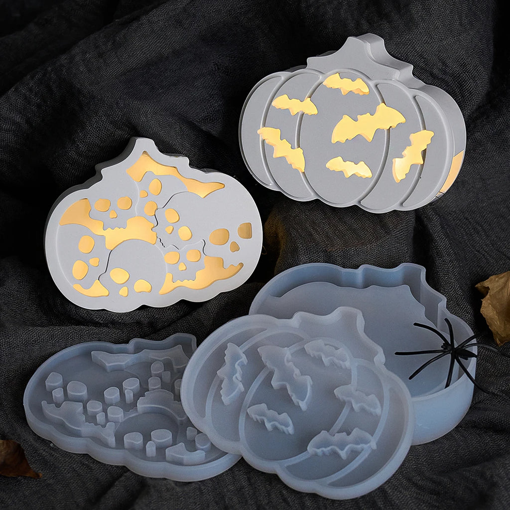 Halloween Pumpkin Silhouette Lamp Silicone Mold