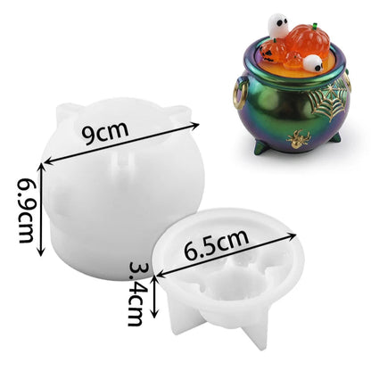 Halloween Cauldron Silicone Mold with Lid for Resin Crafts