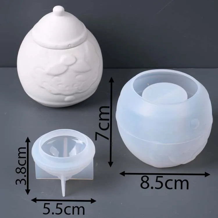 Santa Claus Storage Jar Silicone Mold Set