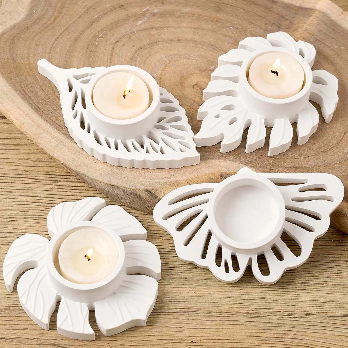 Hollow Leaf Candle Holder Mold