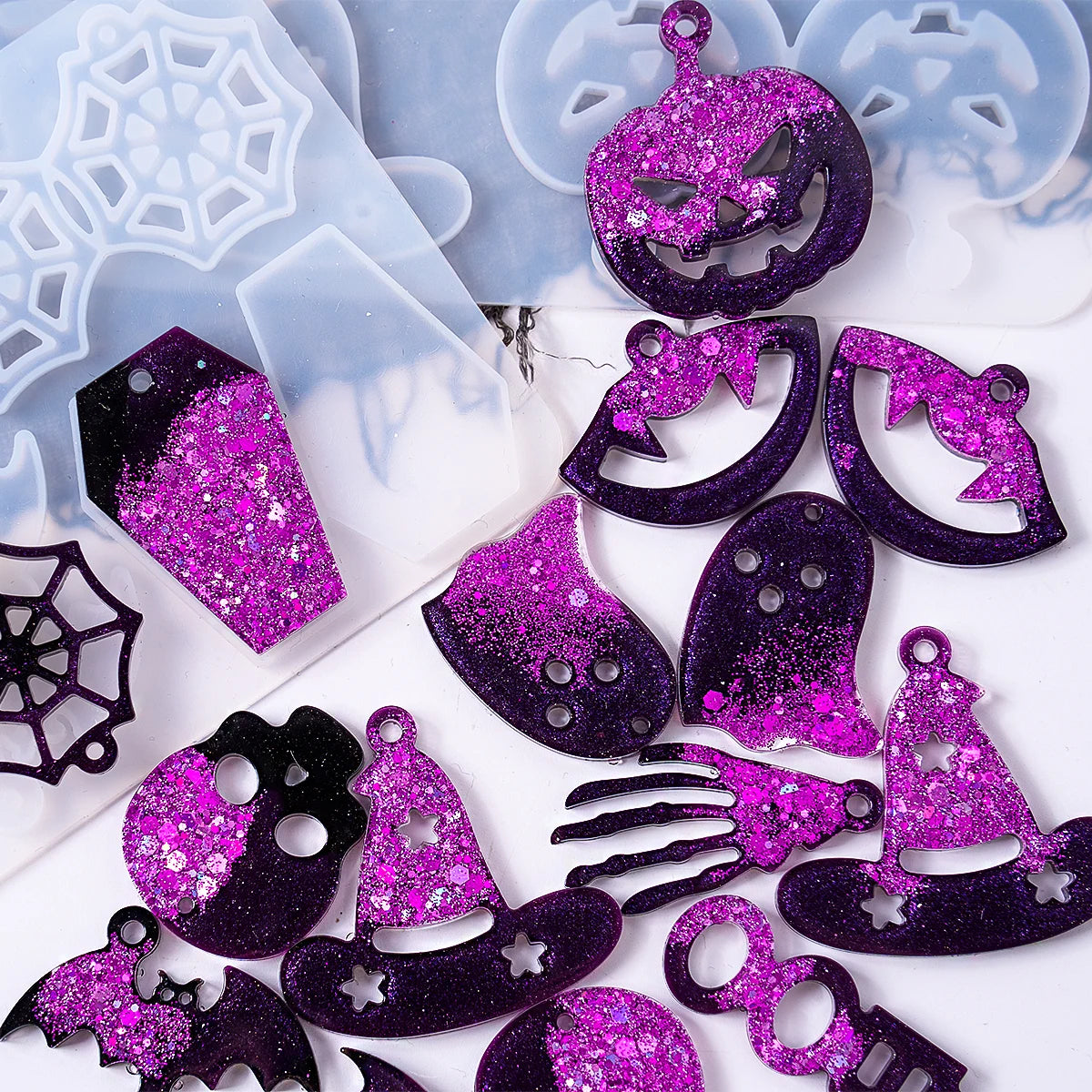 2Pcs Halloween Jewelry Silicone Mold Set