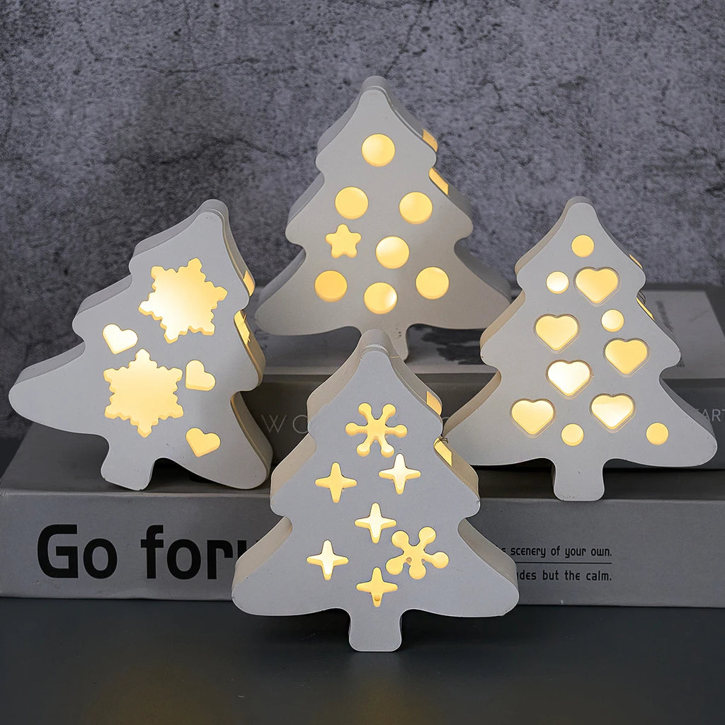 Christmas Tree Silhouette Lamp Silicone Mold.