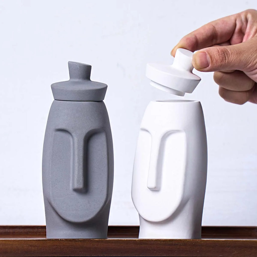 Abstract Face Vessel Vase Silicone Mold